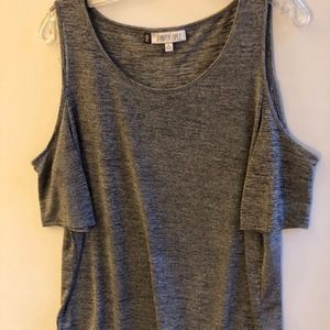 Grey Open Shoulder Top